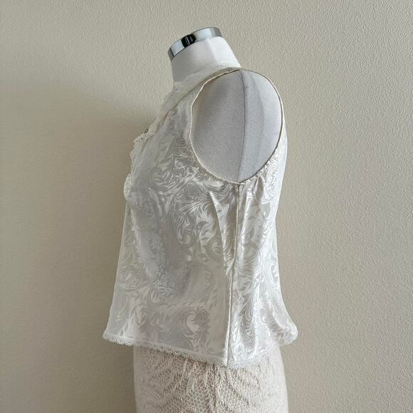 handmade white satin victorian print camisole - Picture 3 of 6
